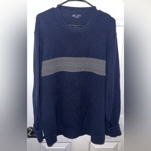 Cherokee Men's Blue Sweater with Gray Stripe